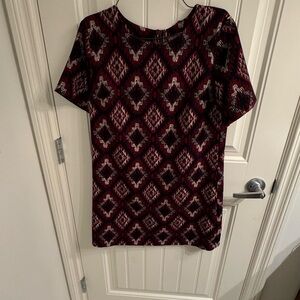 Elegant Maroon Patterned Women's Top